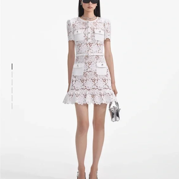 Self-Portrait Dresses Selfportrait Floral Lace Mini Dress